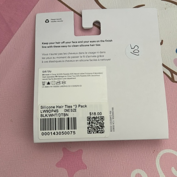 Lululemon Silicone Hair Ties 3 Pack *NWT Black/White/Date Brown - Picture 3 of 3